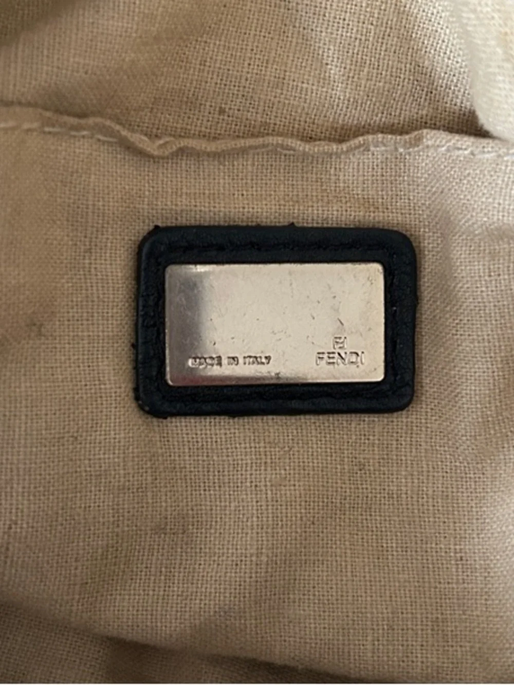 Brown Monogram Satchel with Cream Shearling Trim